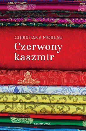 Czerwony kaszmir - Christiana Moreau - okładka - kaszmir w różnych kolorach i wzorach